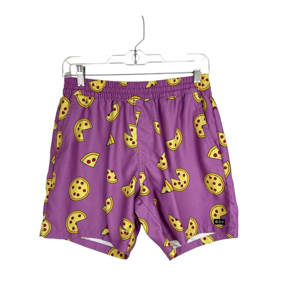 A.LAB Bum Pizza Purple Board Shorts Men Small Purple Novelty Print Casual Active